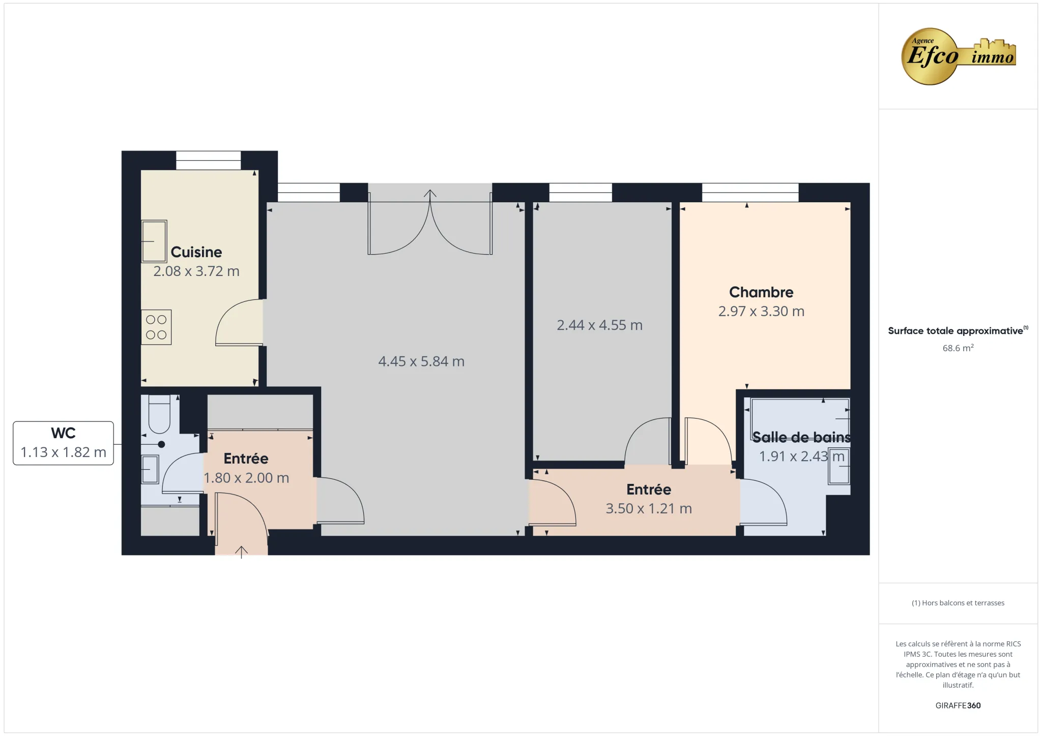 Appartement lumineux de 70 m² avec terrasse et garage à Brunstatt 