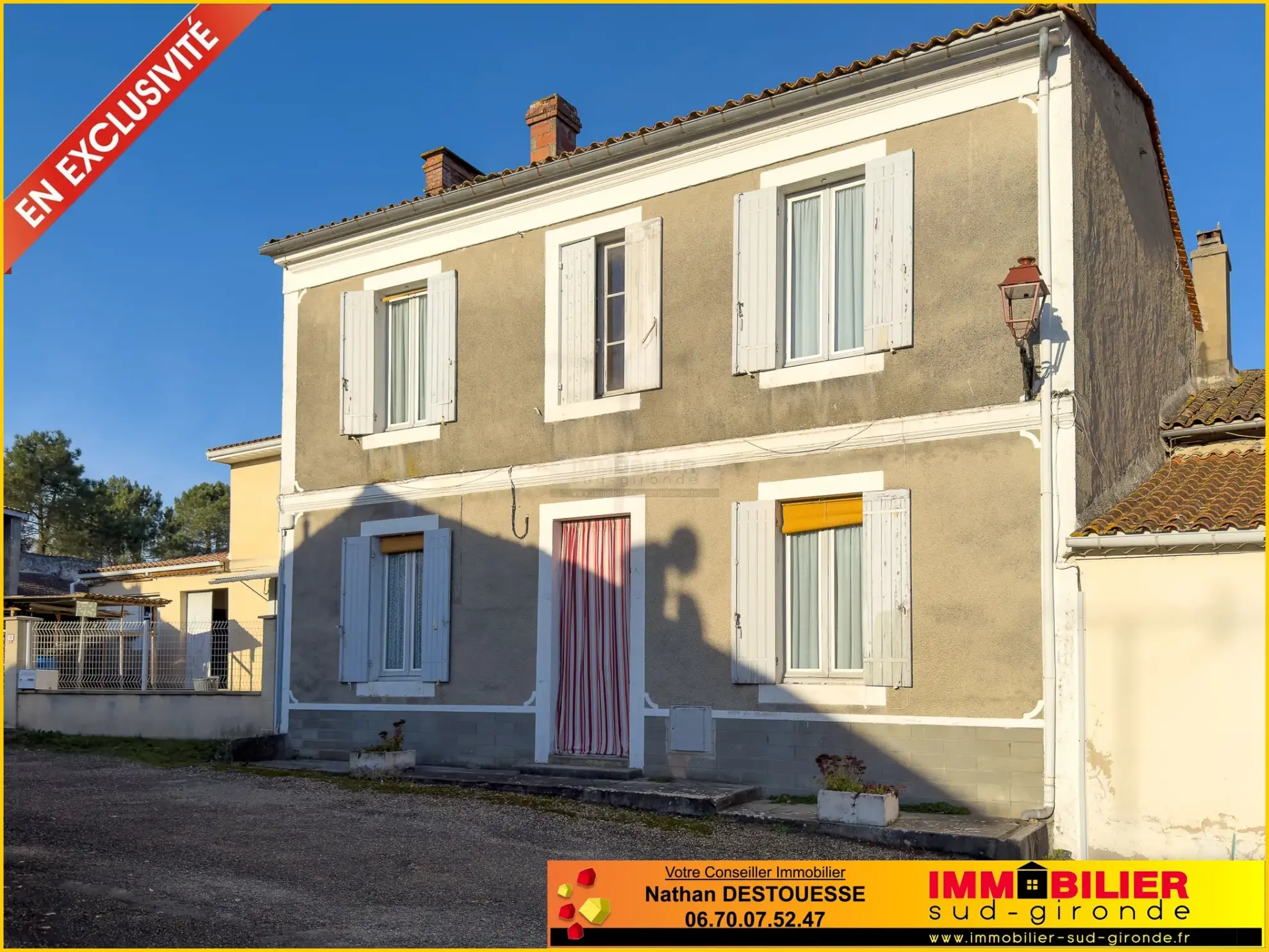 Magnifique maison en pierre avec dépendances et jardin à Illats, proche commerces