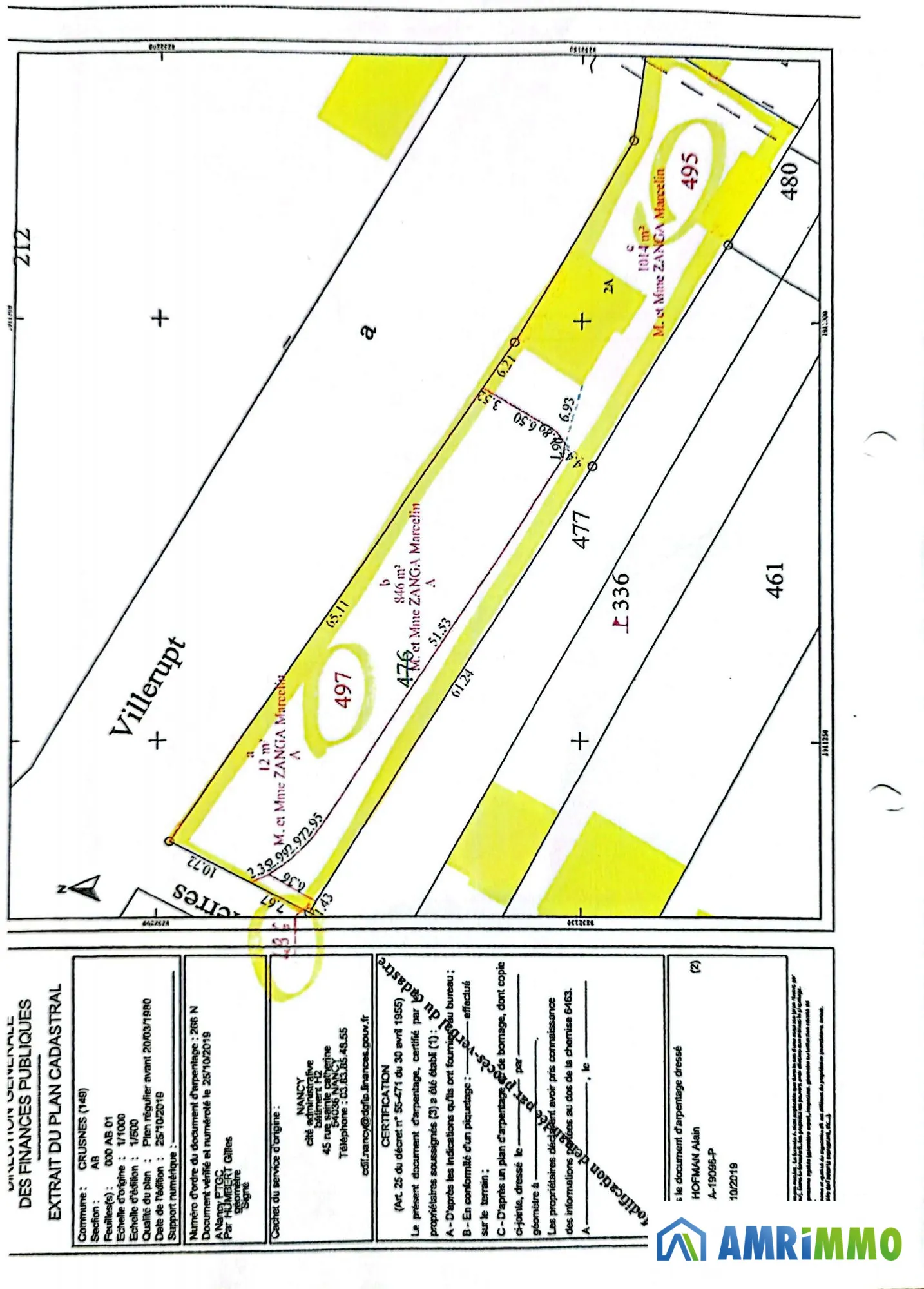 Terrain constructible à Crusnes avec vue et proximité des commodités 