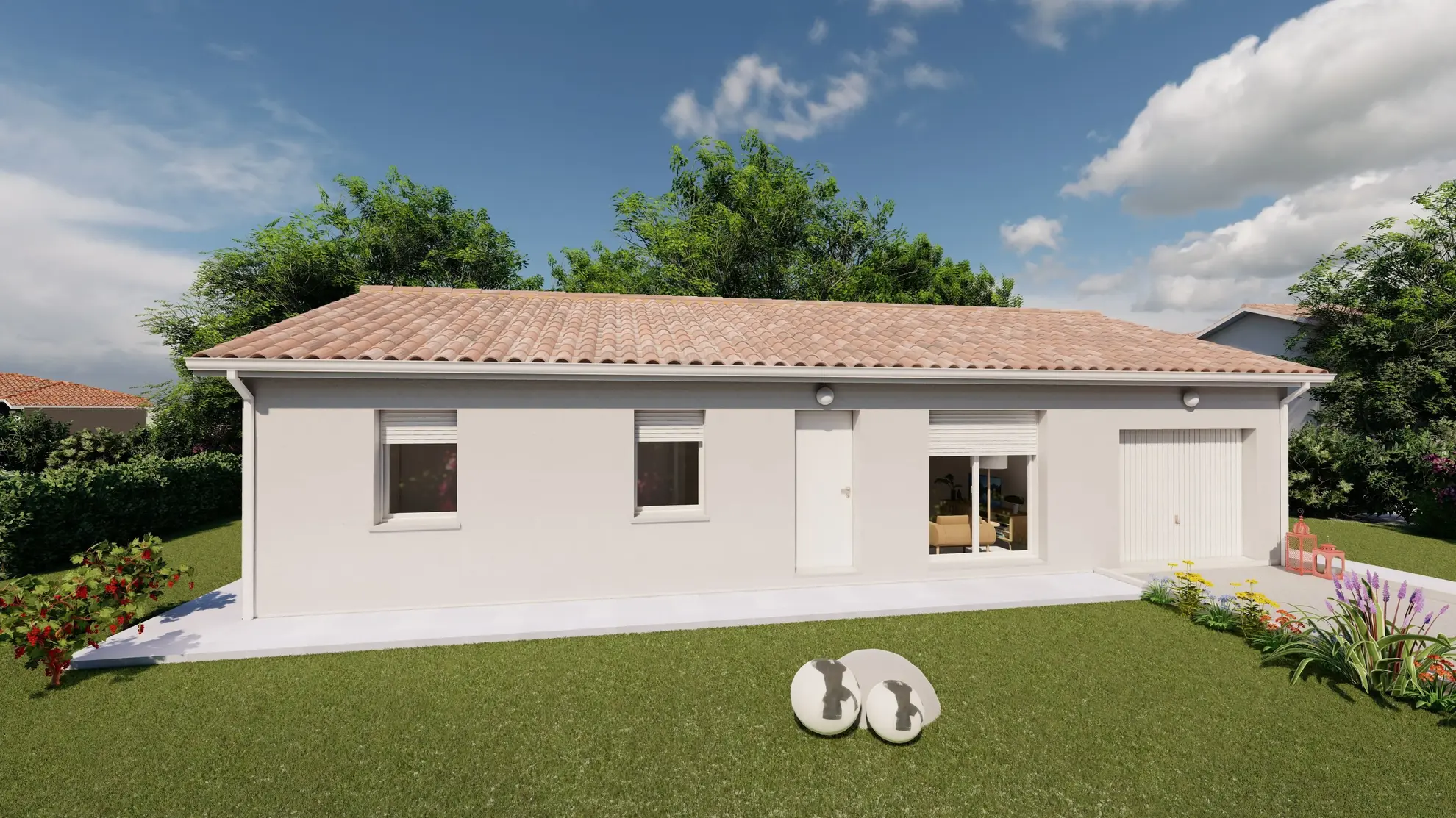 Maison neuve Paris : 3 chambres, grand espace de vie, garage en Dordogne