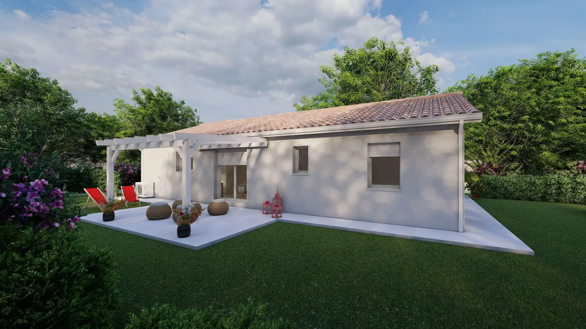 Maison neuve Paris : 3 chambres, grand espace de vie, garage en Dordogne 