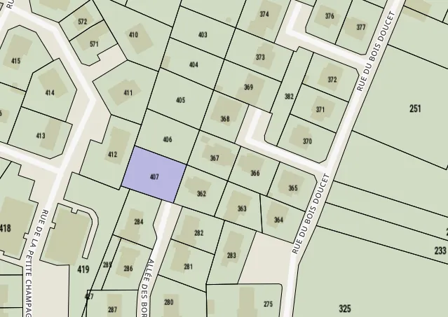 Terrain constructible à Jarnac de 822 m² en secteur résidentiel