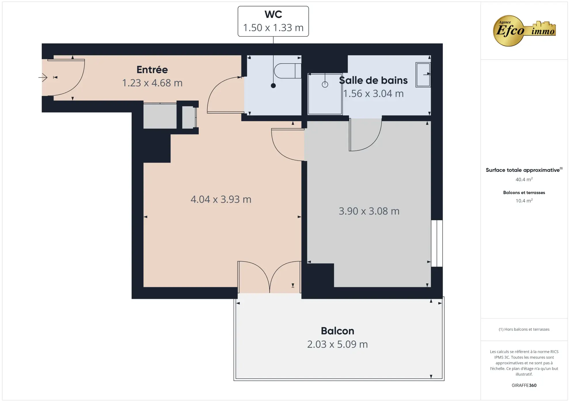 Appartement 2 pièces avec balcon et parking à Saint-Louis La Chaussée 