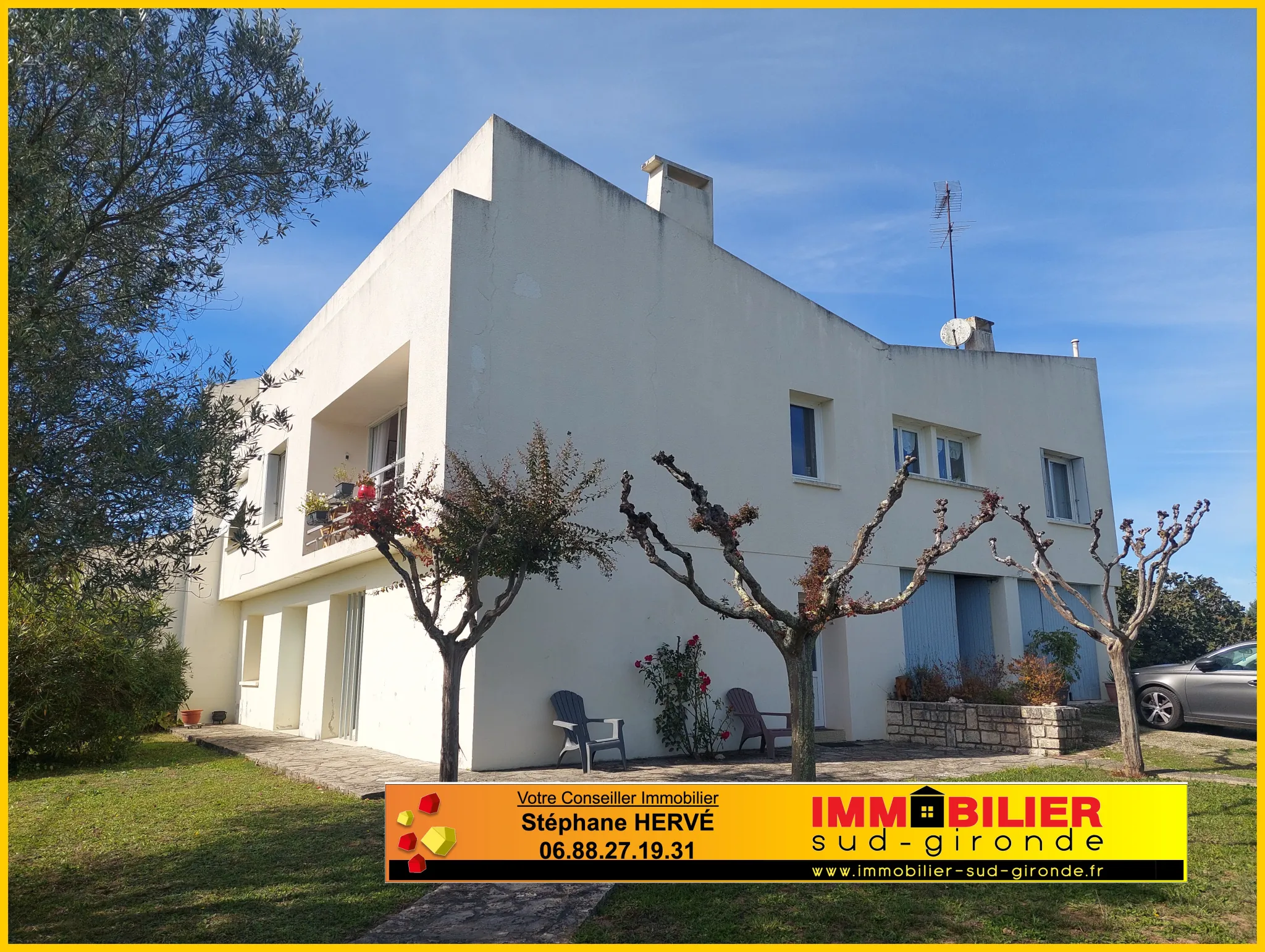Maison individuelle 3 chambres avec grand garage et terrain arboré en Gironde
