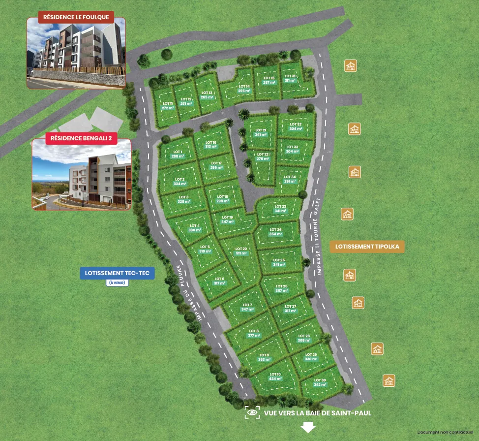 Parcelle de 265 m² à vendre à Marie Caze, La Plaine Saint Paul 
