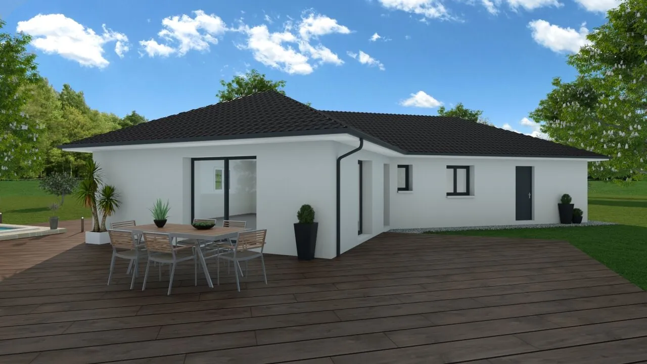 Maison neuve 90 m² avec jardin à Porte-des-Bonnevaux 