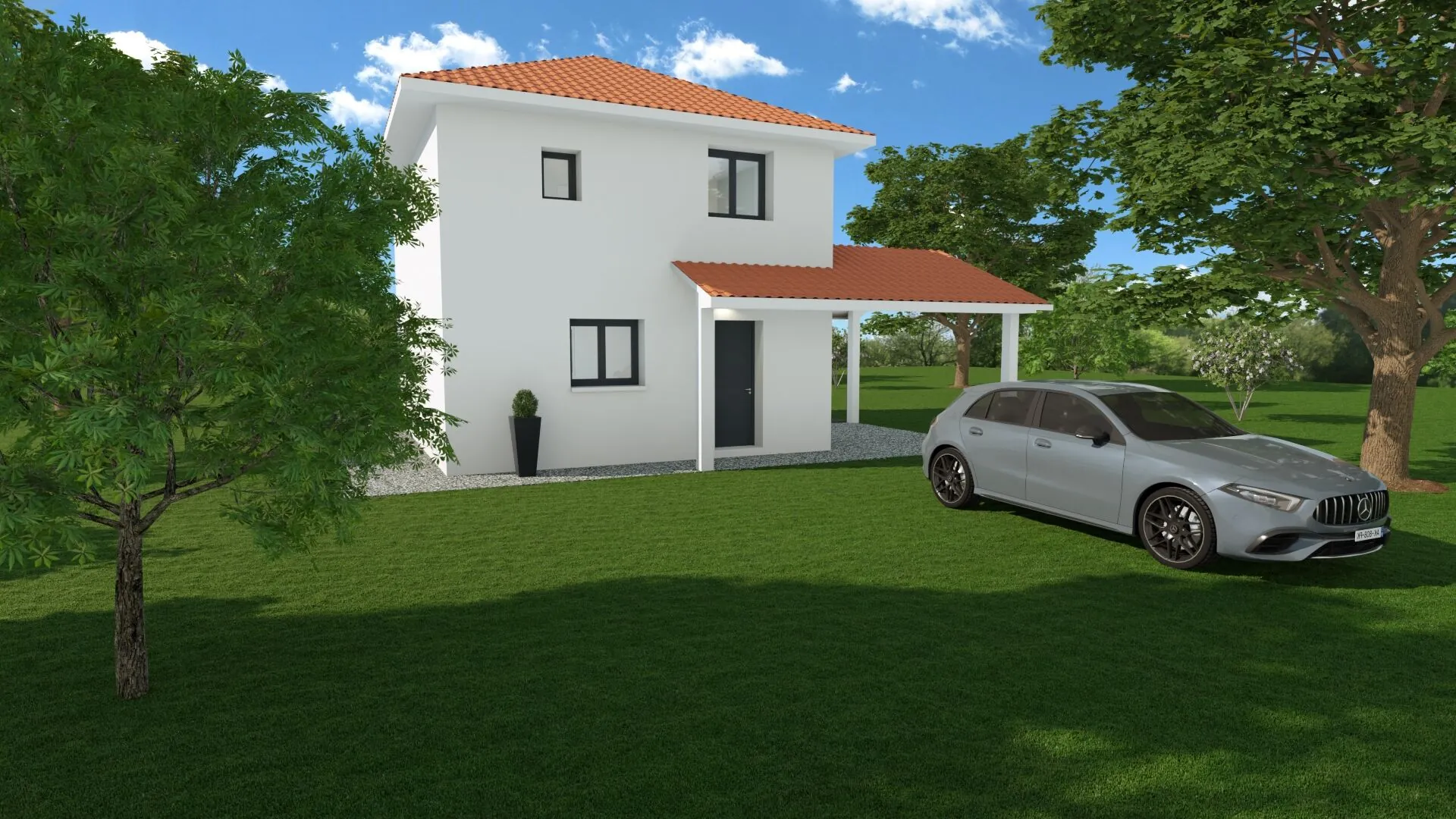 Maison neuve écologique de 90 m² avec grand jardin à Sainte-Blandine 