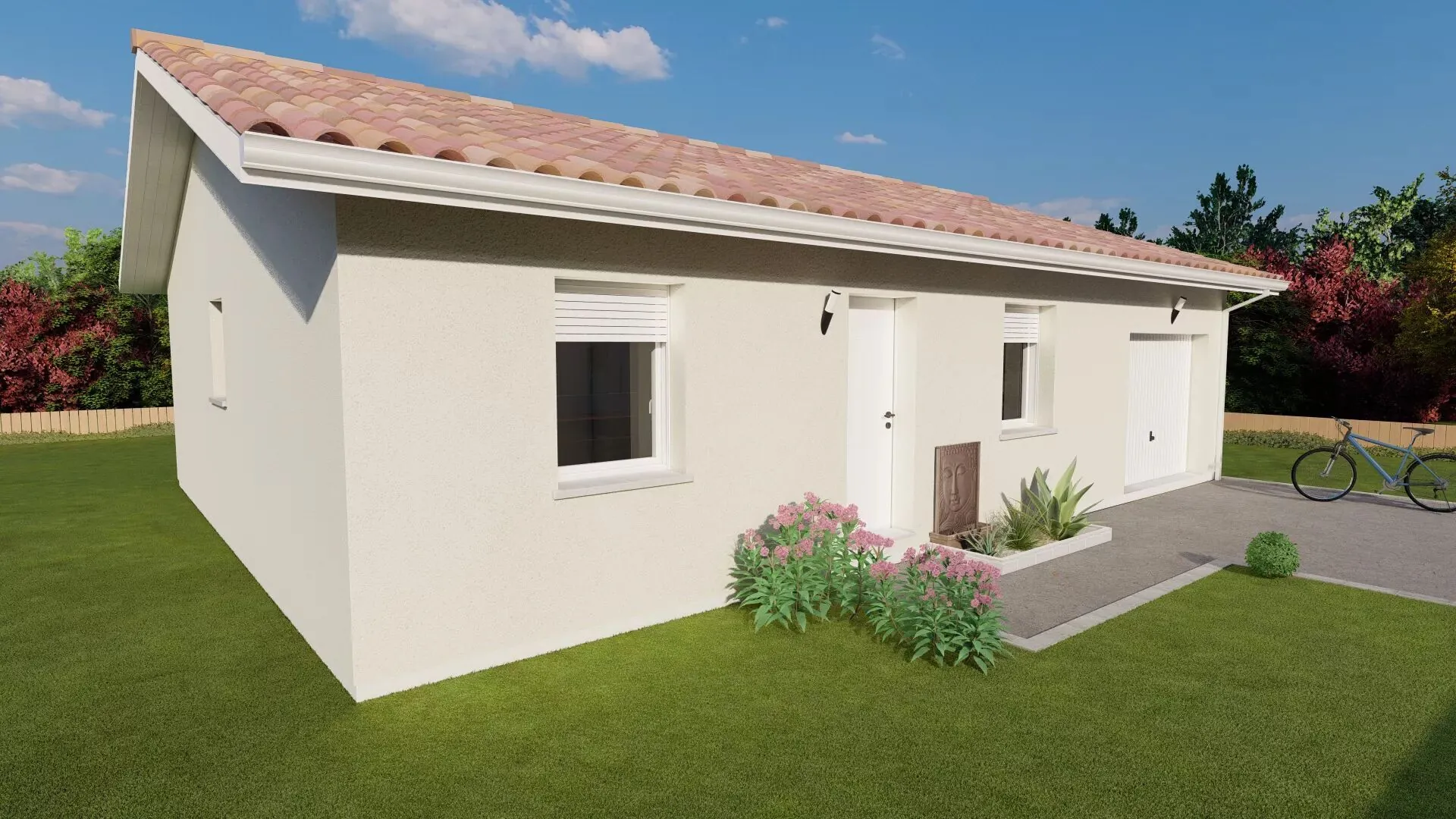 Maison neuve 75m² avec 2 chambres et garage à Grignols, construction personnalisée