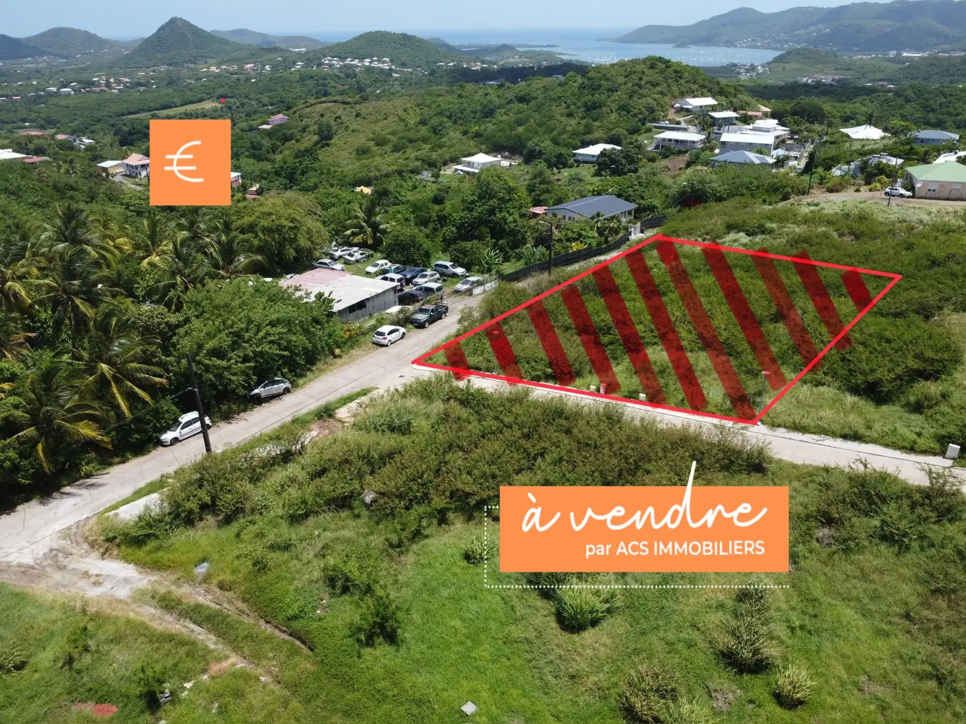 Terrain constructible de 503 m² au MARIN, vue dégagée, calme et viabilisé