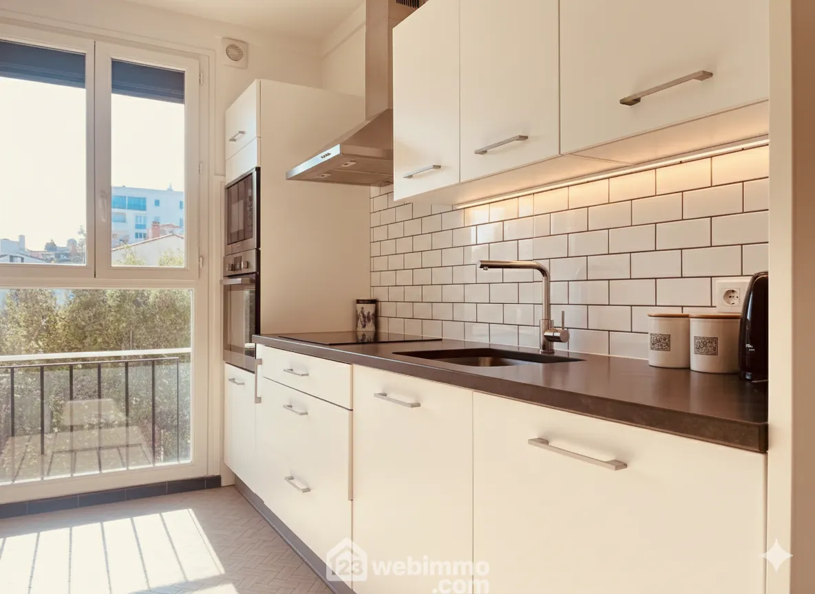 Appartement traversant de 68,65 m² avec loggia à Perpignan - Vue sur les Corbières 