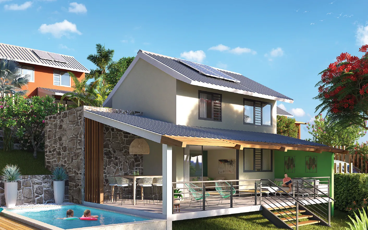 Terrain viabilisé de 429 m² avec vue mer à Grands-Bois, Saint-Pierre 