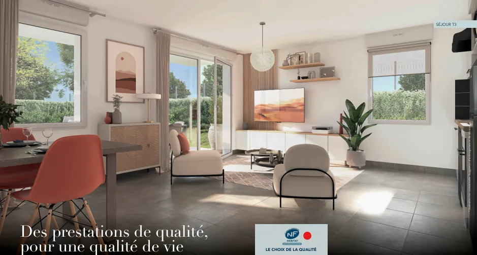 Appartement neuf 3 pièces avec balcon à Gargenville en livraison 2026 