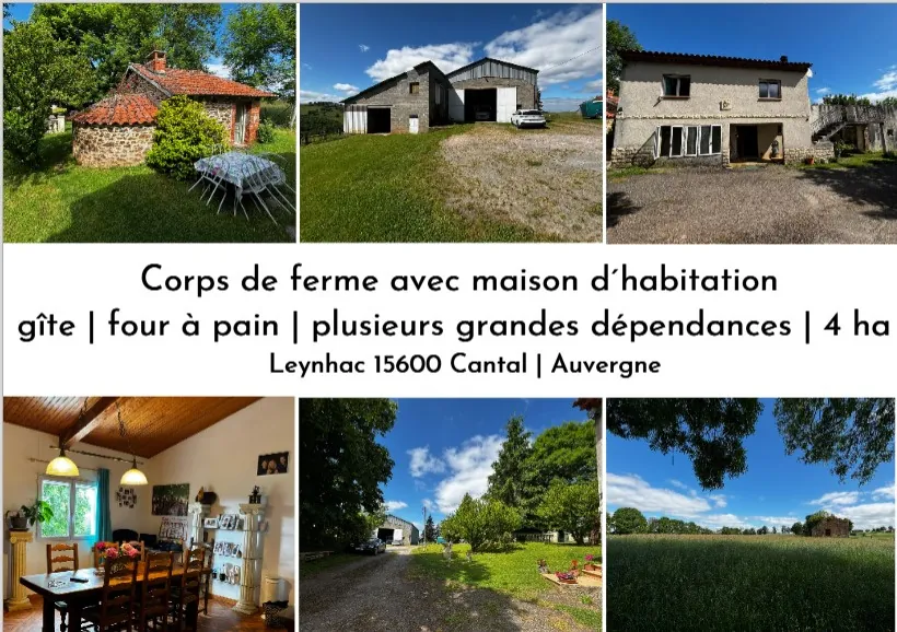 Magnifique ferme avec habitation, dépendances et terrain à Leynhac, Cantal