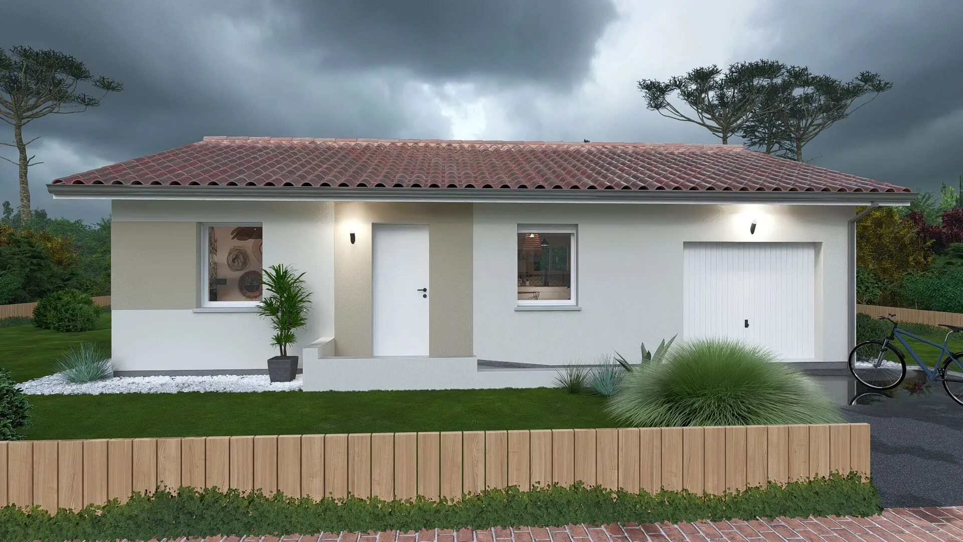 Plan de maison 2 chambres avec garage à Antonne et Trigonant