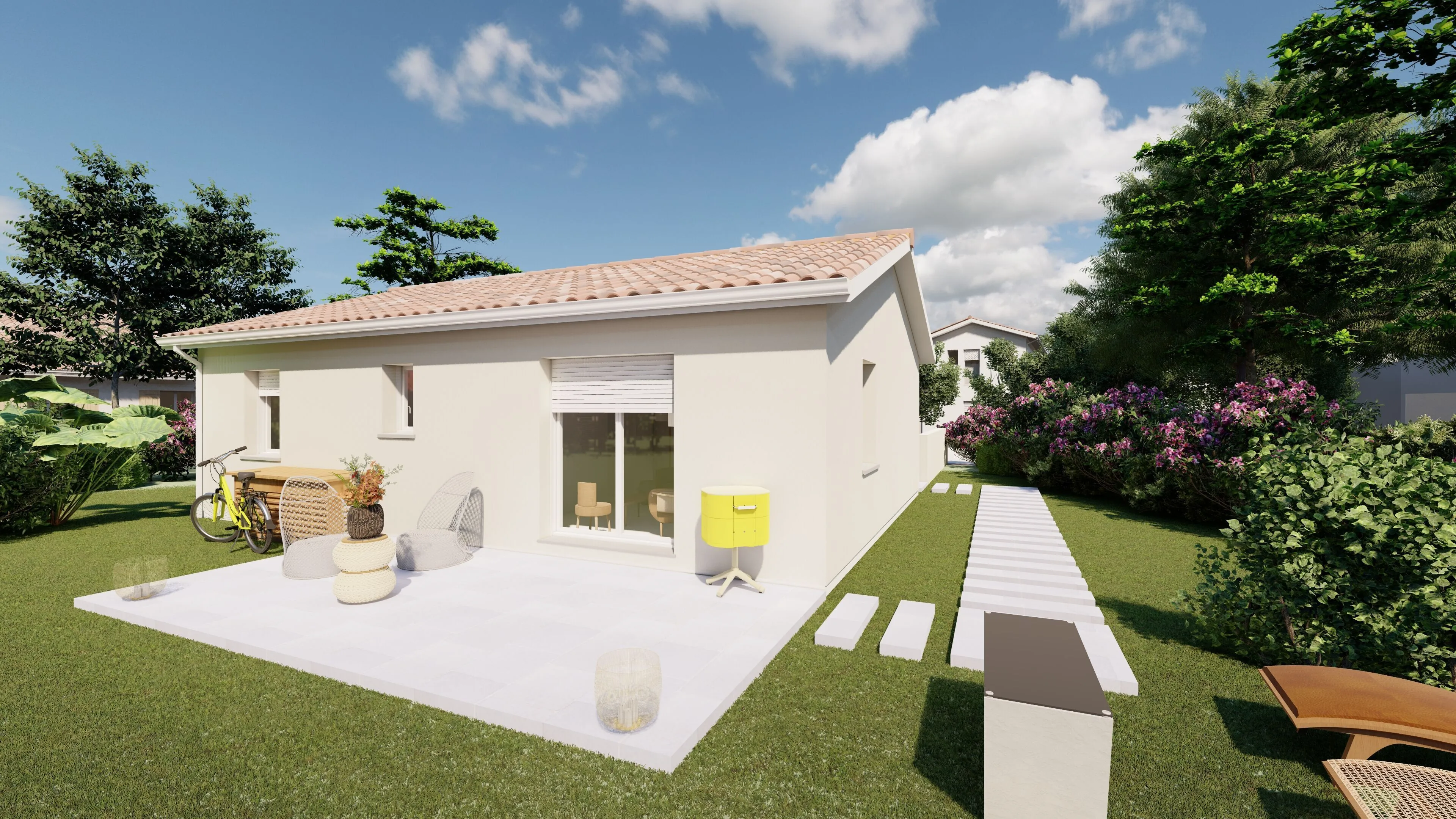 Maison neuve à Grignols avec 2 chambres et garage - Terrain inclus 