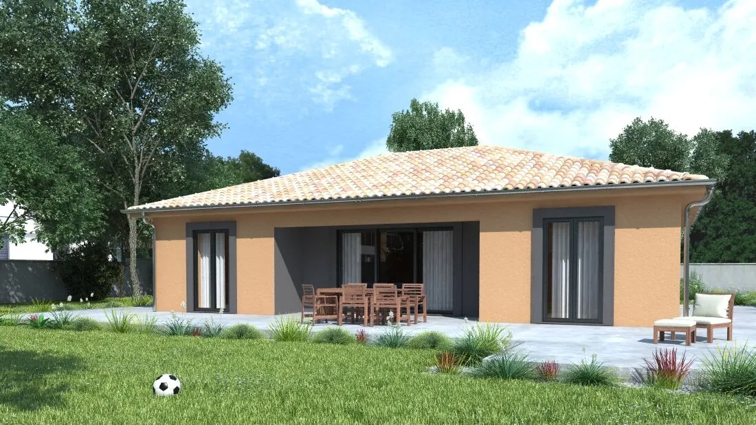 Construction maison moderne à Davayé - Projet Nova Villa 96 m² avec 4 chambres 