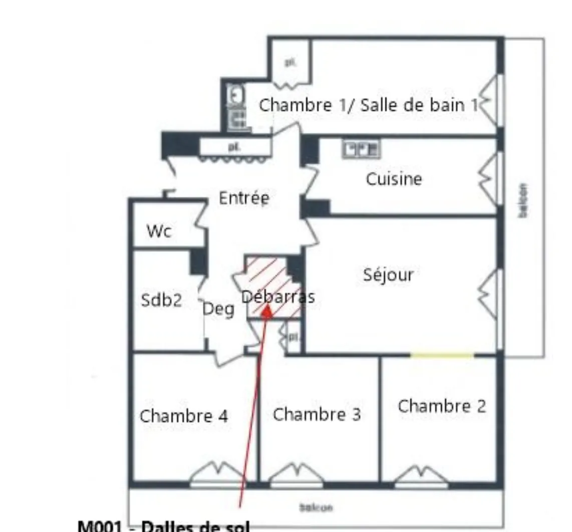Appartement familial de 98 m² à Magny-les-Hameaux avec balcon 