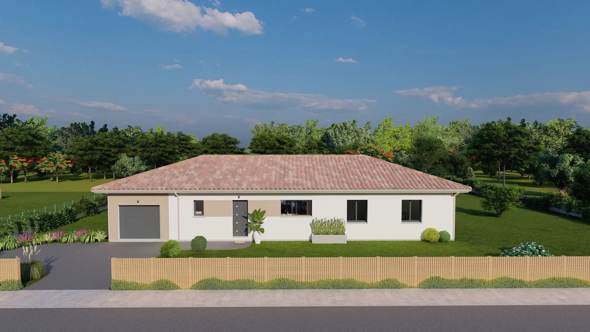 Maison neuve 6 pièces à Mazerolles proche Mont de Marsan - 128 m² avec garage 