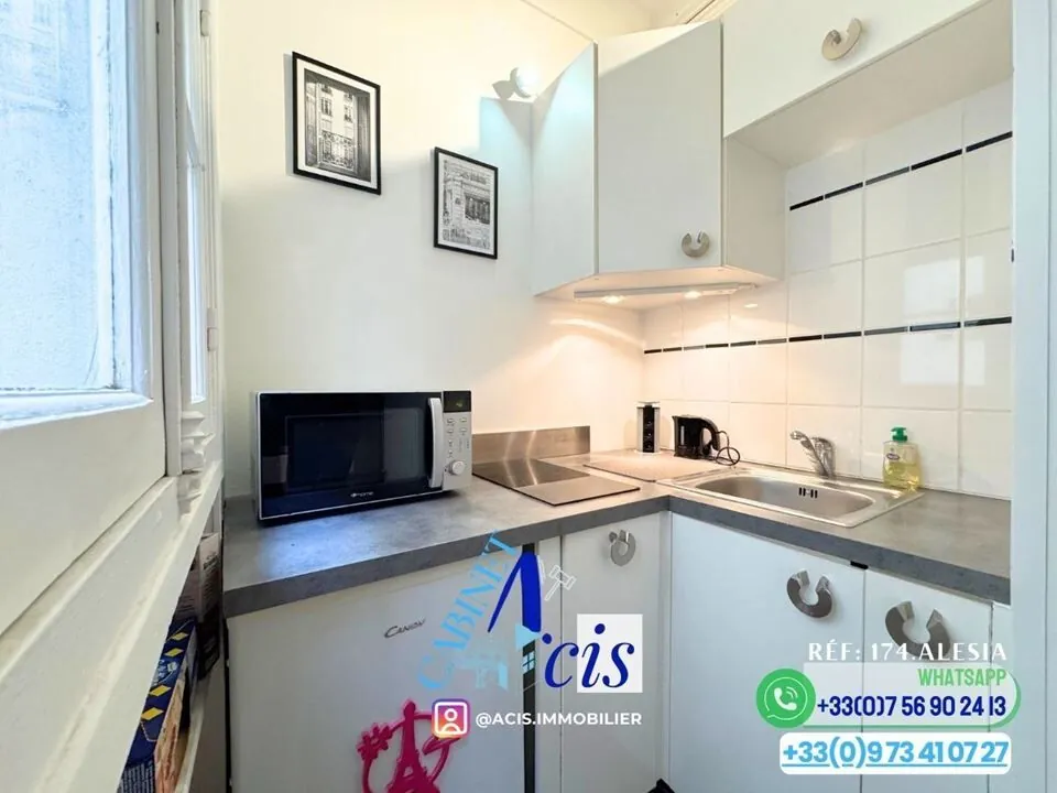 Charmant studio de 19 m² à Paris 14ème, calme et proche métro, parfait pour investissement ou pied-à-terre 