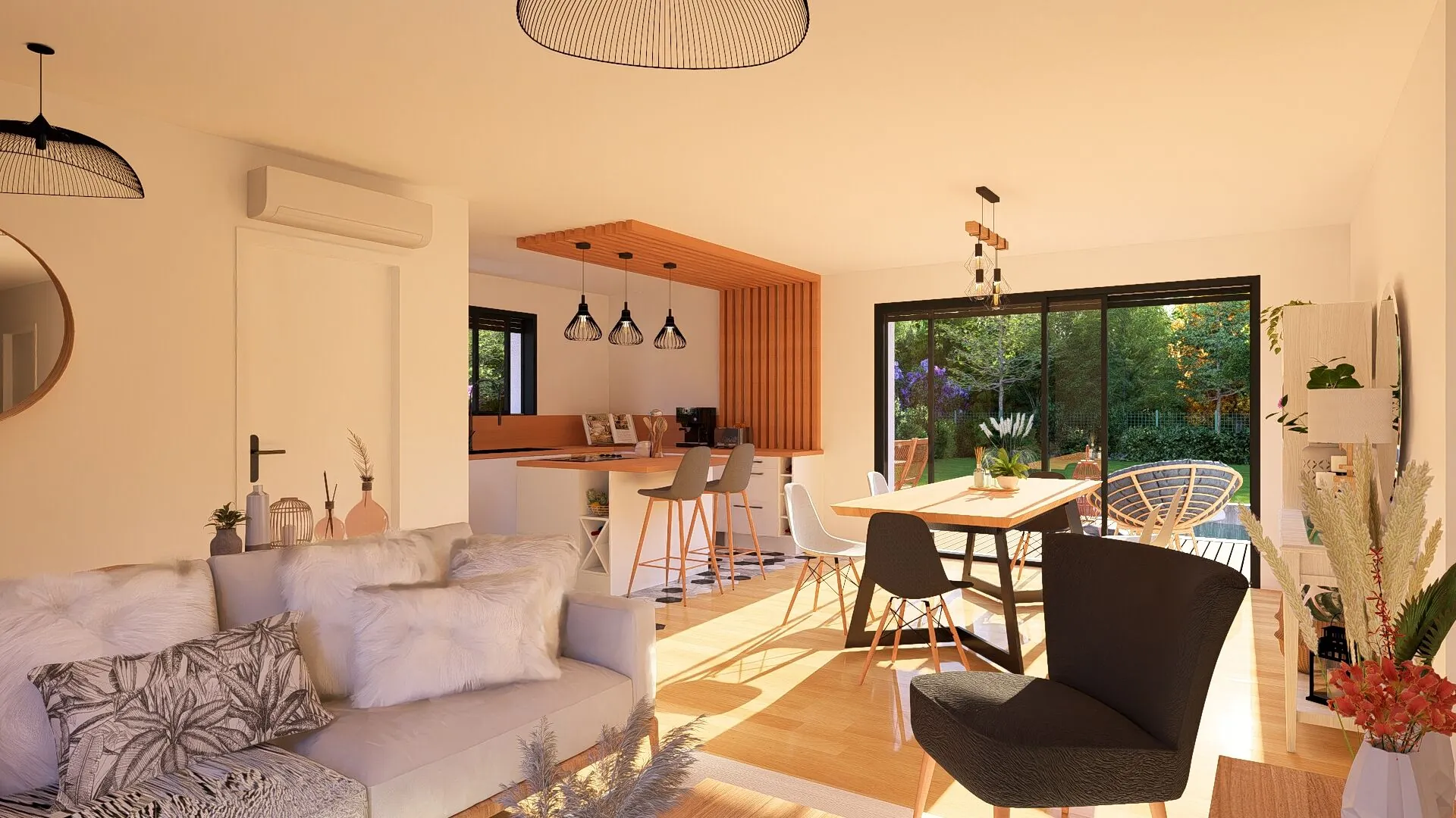 Maison neuve 85 m² avec 2 chambres, terrasse couverte à Saint-Michel-Escalus 