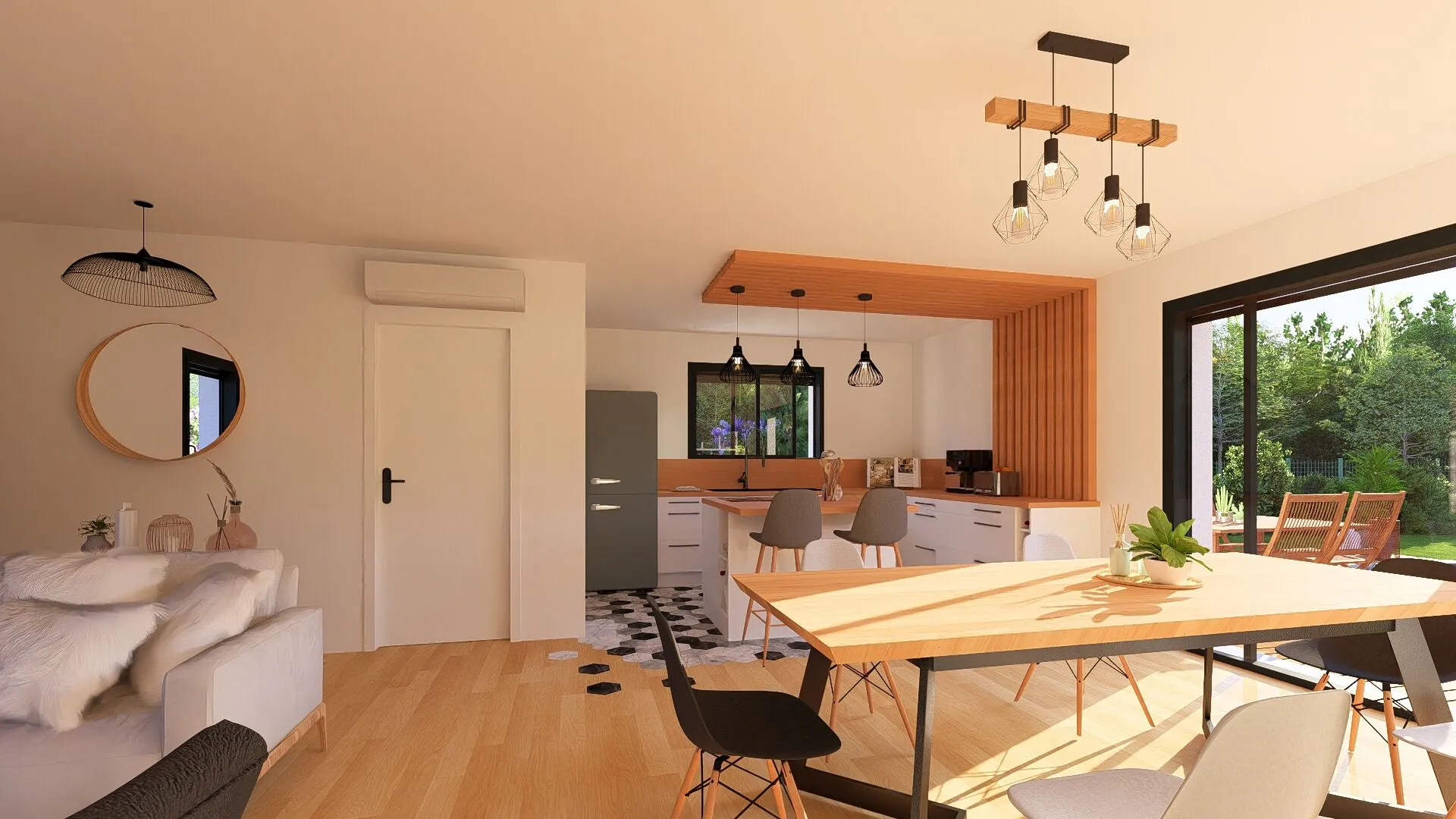 Maison neuve 85 m² avec 2 chambres, terrasse couverte à Saint-Michel-Escalus 