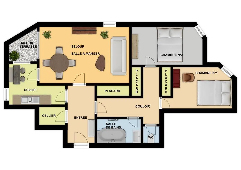 Appartement de 70,7 m² à Châtellerault avec parking et terrasse en vente 