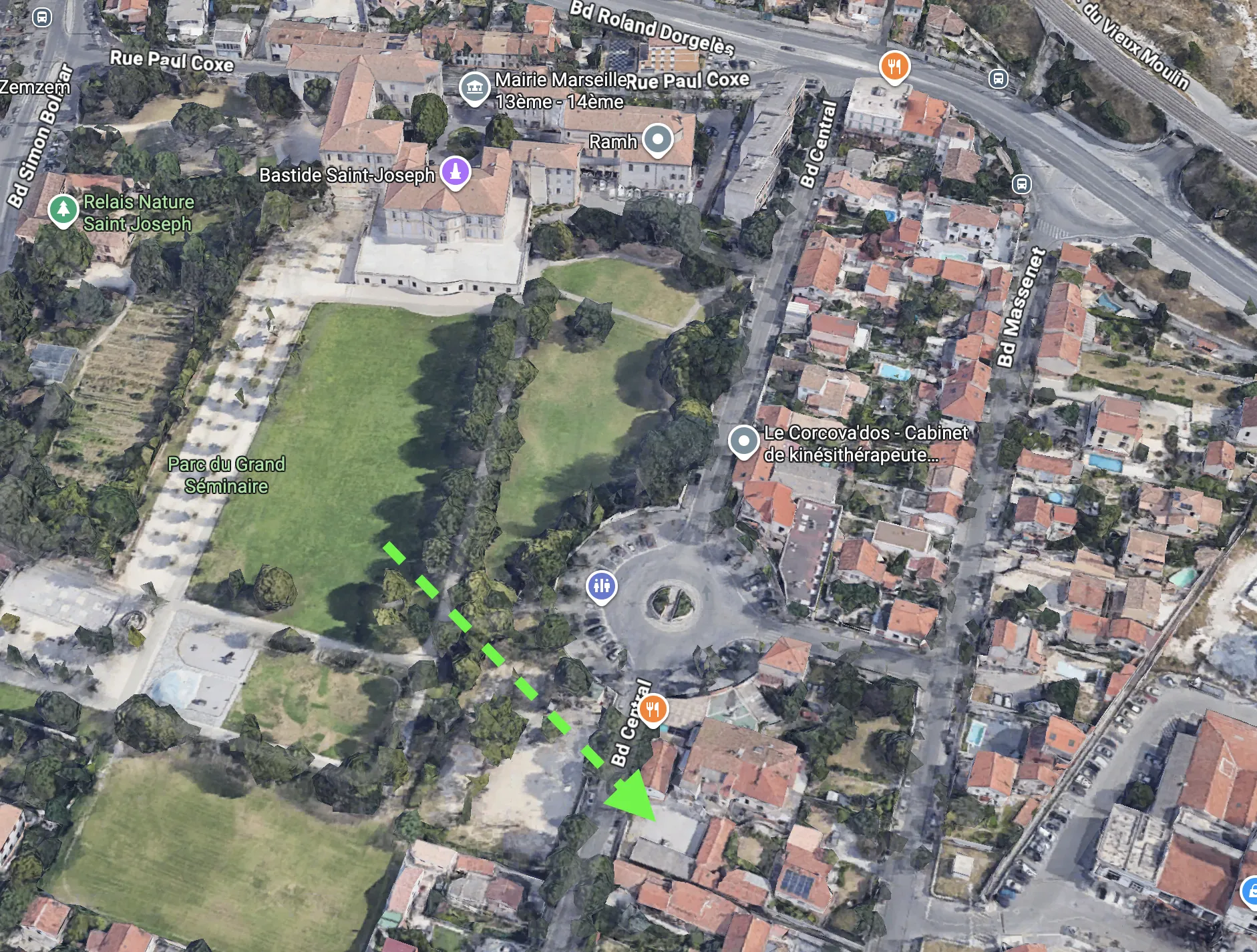 Terrain constructible de 300 m² à Marseille dans zone UBT1 proche du Parc du Grand Séminaire