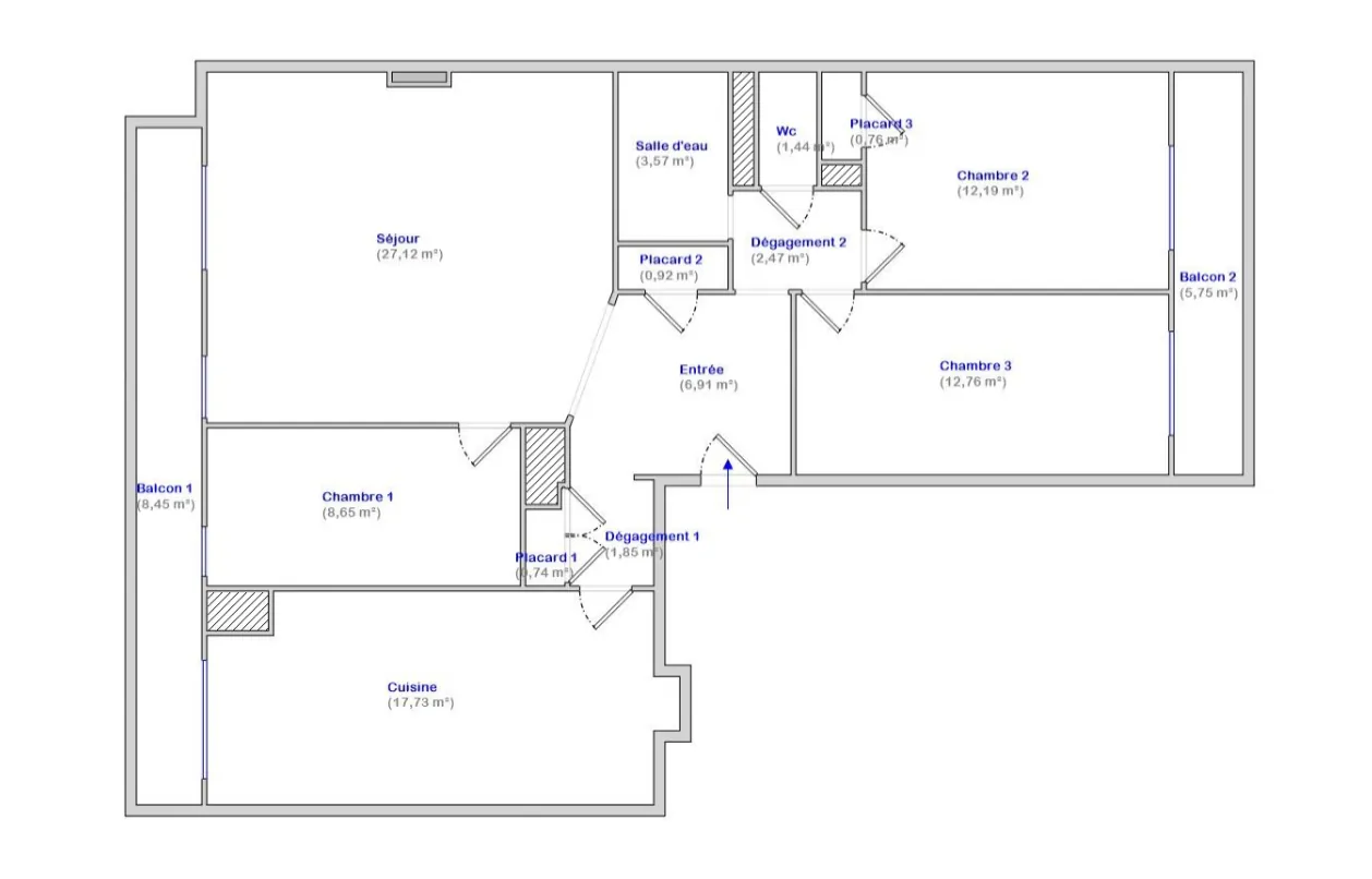 Grand appartement familial avec balcons, parking et cave à Marseille 