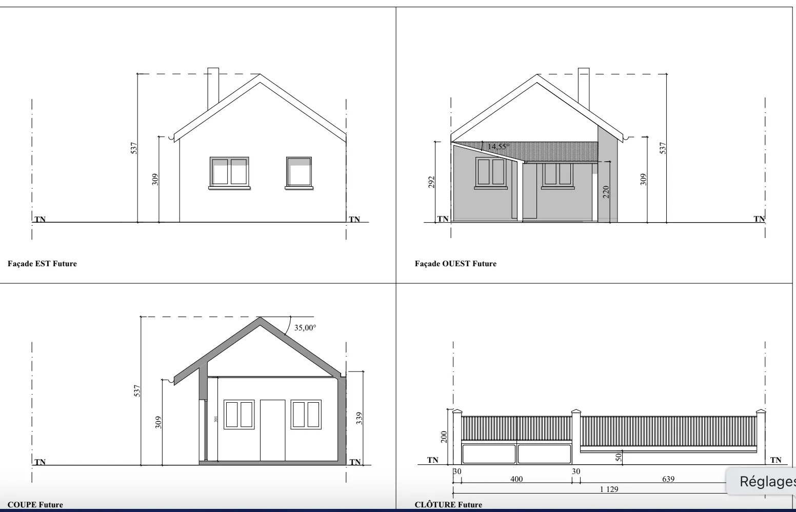 Terrain constructible de 3 059 m² à Guérard avec maison en cours de finition 