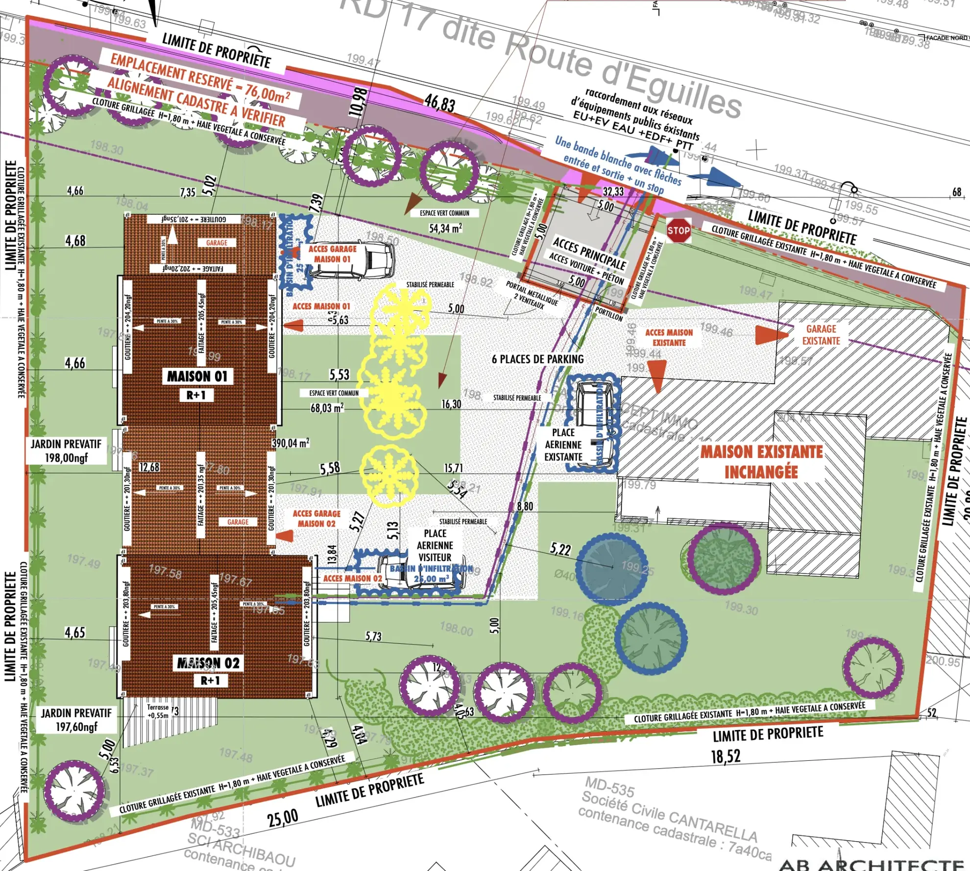 Terrain de 407 m² à Aix-en-Provence avec projet de villa contemporaine de 88 m² 