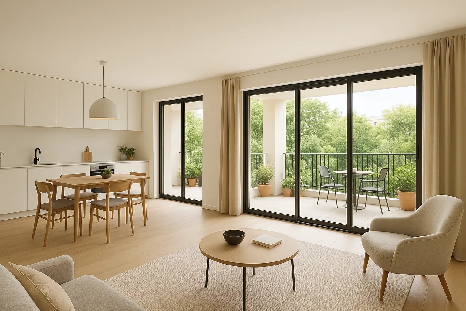 Appartement 3 pièces à vendre à Osny en résidence de standing avec balcon et parking