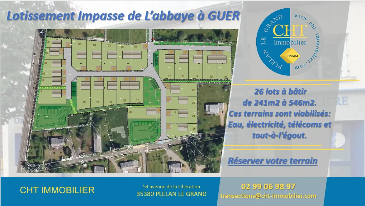 Terrain constructible de 489 m² à vendre à Guer - Projet sur mesure