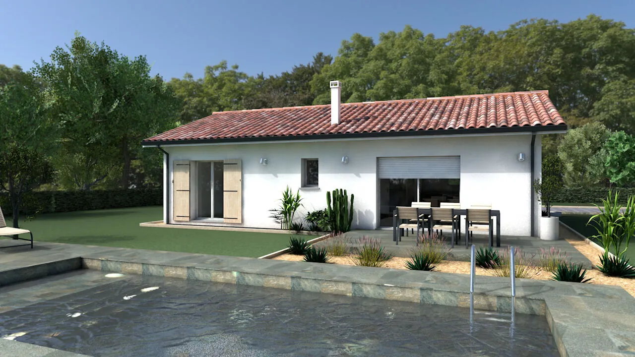 Terrain viabilisé à Saint-Avit avec maison moderne à construire 