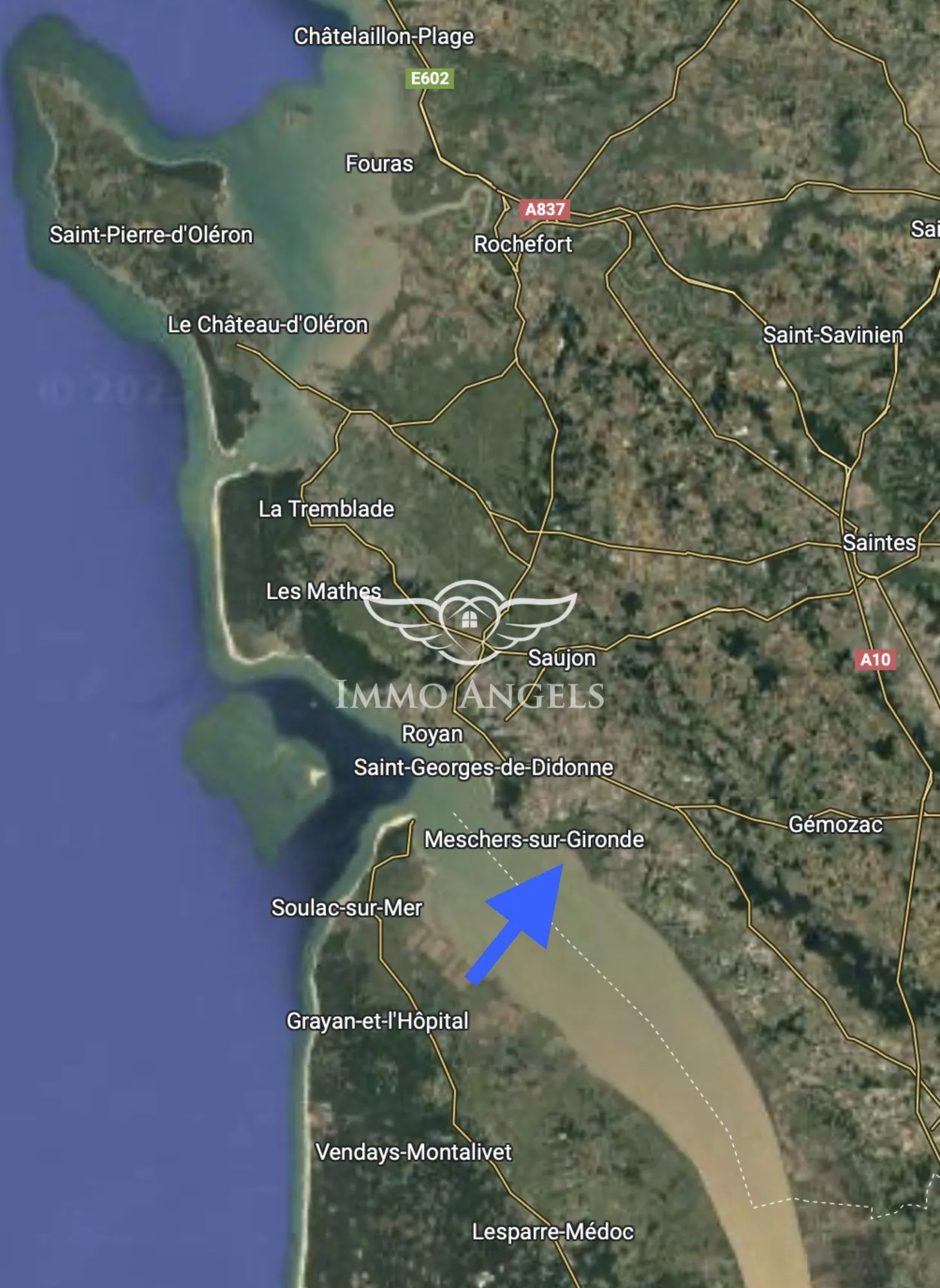 Terrain à bâtir de 1000 m² à Meschers-sur-Gironde, proche plages 