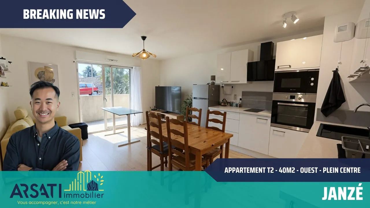 Appartement T2 de 40 m² à Janzé avec parking et balcon, secteur calme et sécurisé