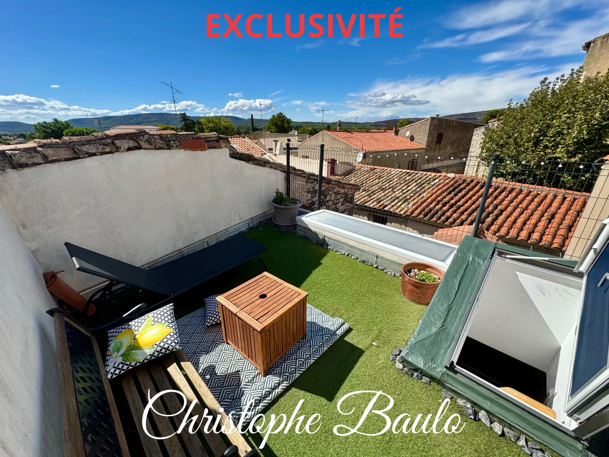 Maison de village à vendre à Mireval avec toit-terrasse sans charges 