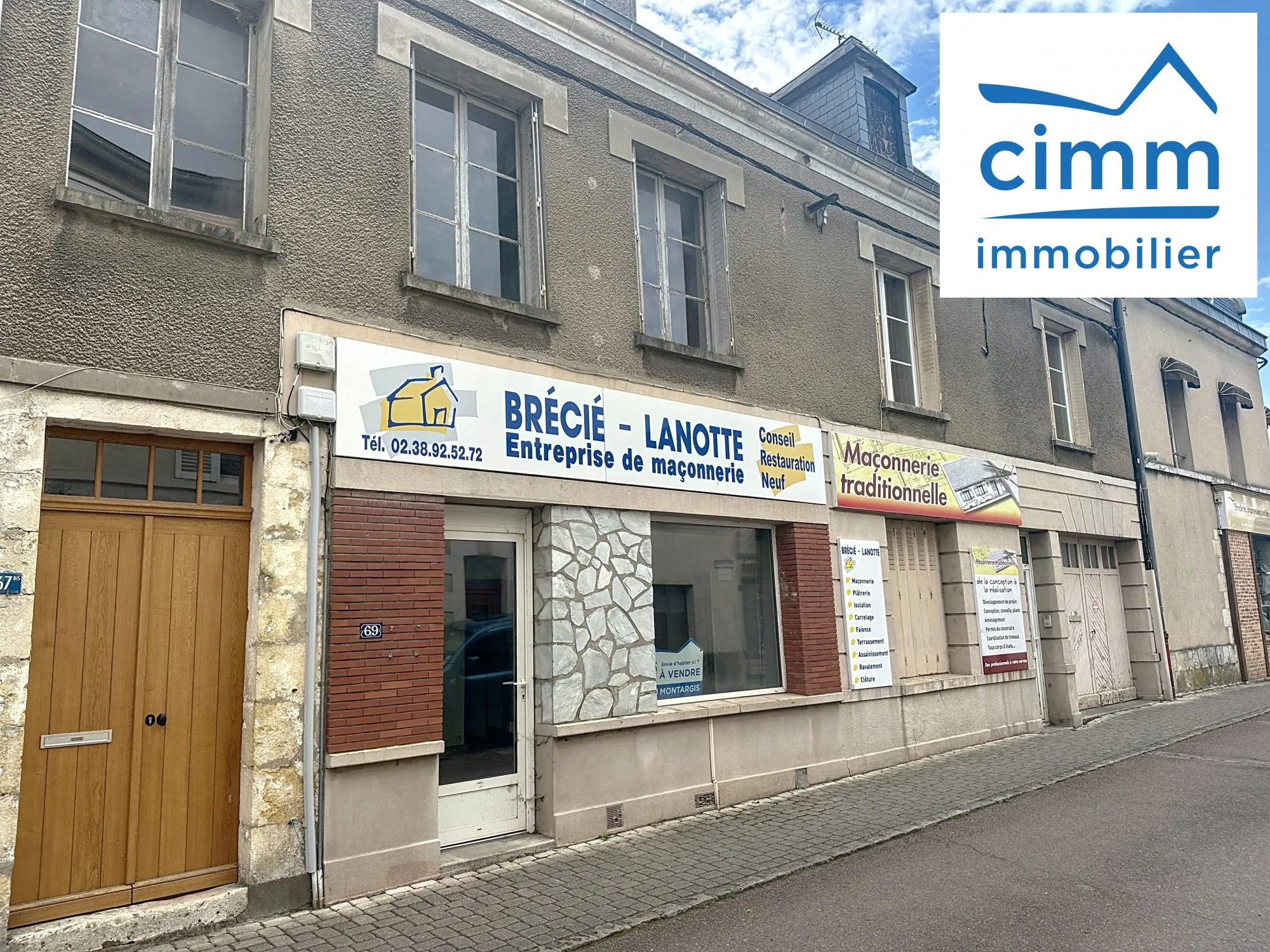 Immeuble de rapport à vendre avec bureaux et T3 indépendant à Châtillon-Coligny