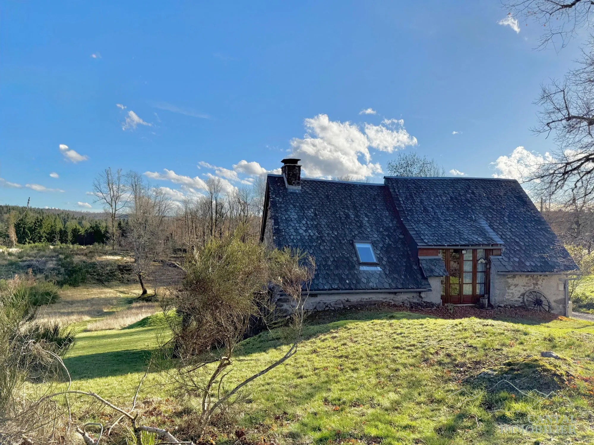 Magnifique maison de campagne auvergnate avec grand terrain et vue panoramique 