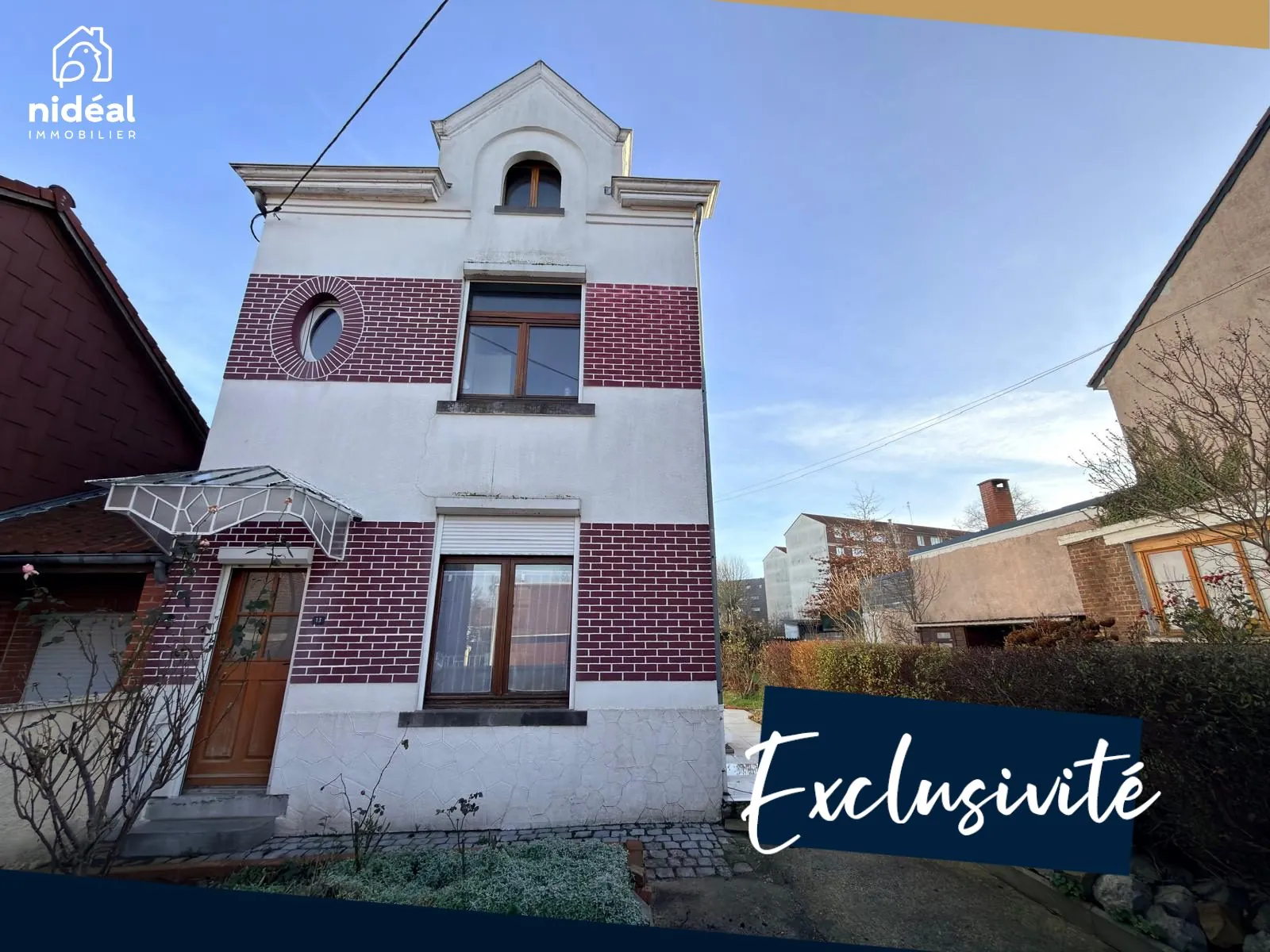 Maison de plain-pied à vendre à Maubeuge avec garage et cave