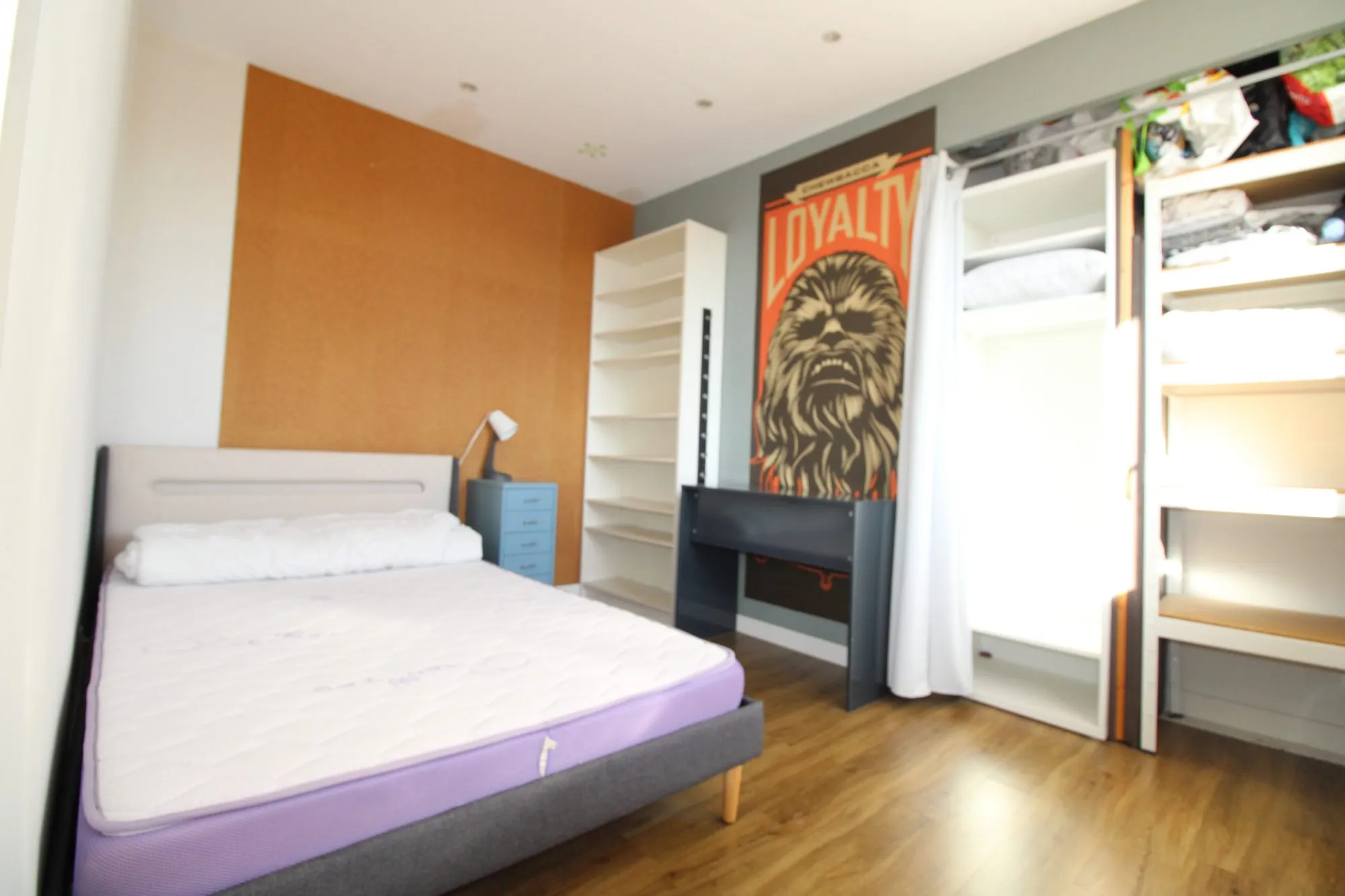 Chambre 1 Appartement T4 à Villeurbanne - Croix Luizet avec balcon, cave et parking 
