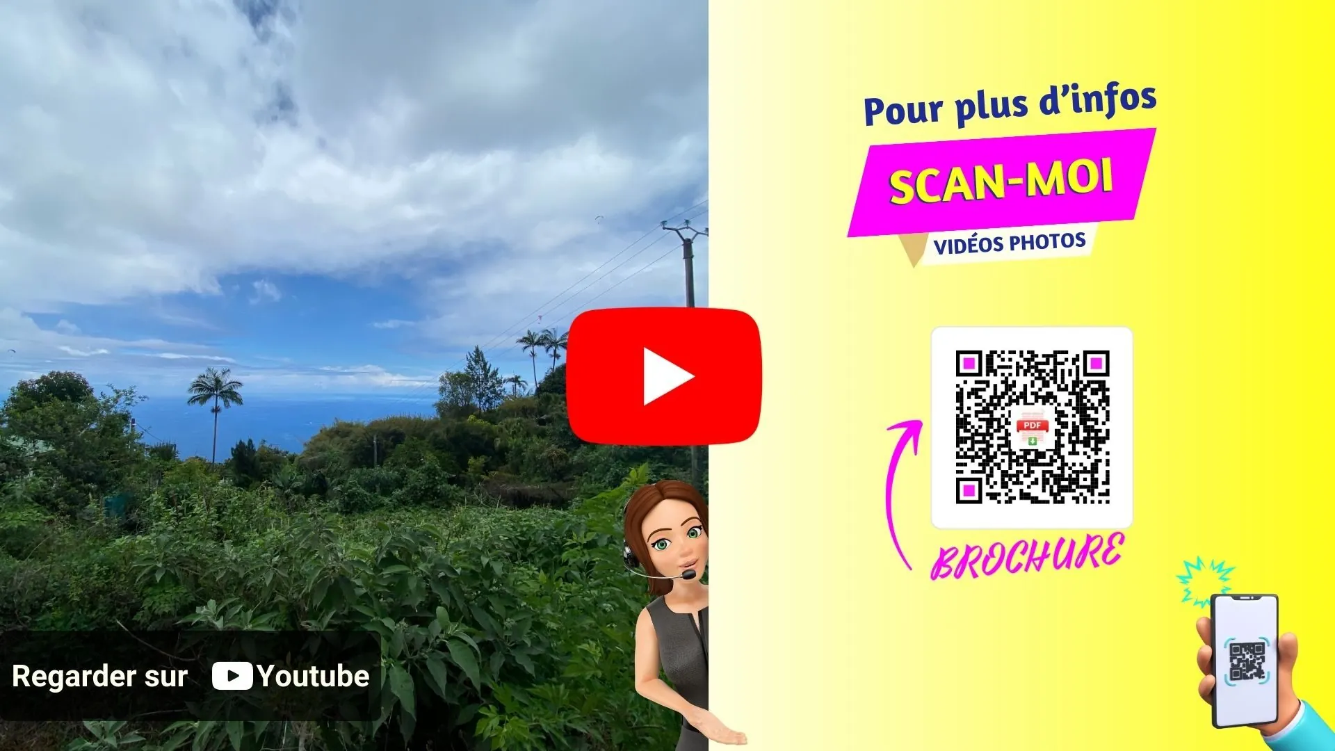 Terrain de 410 m² avec vue mer à Trois-Bassins, Réunion 