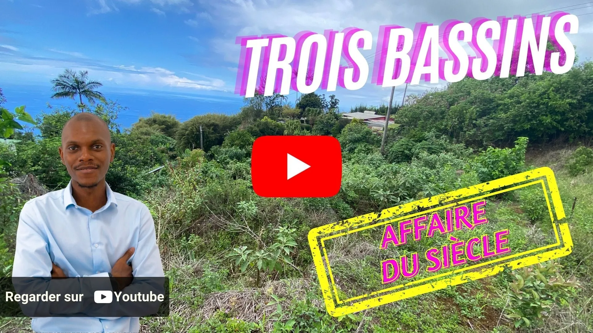 Terrain de 410 m² avec vue mer à Trois-Bassins, Réunion