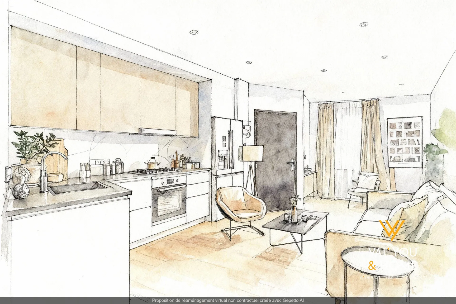 Appartement T1Bis rénové de 26,6 m² à Oullins, idéal investissement et premier achat