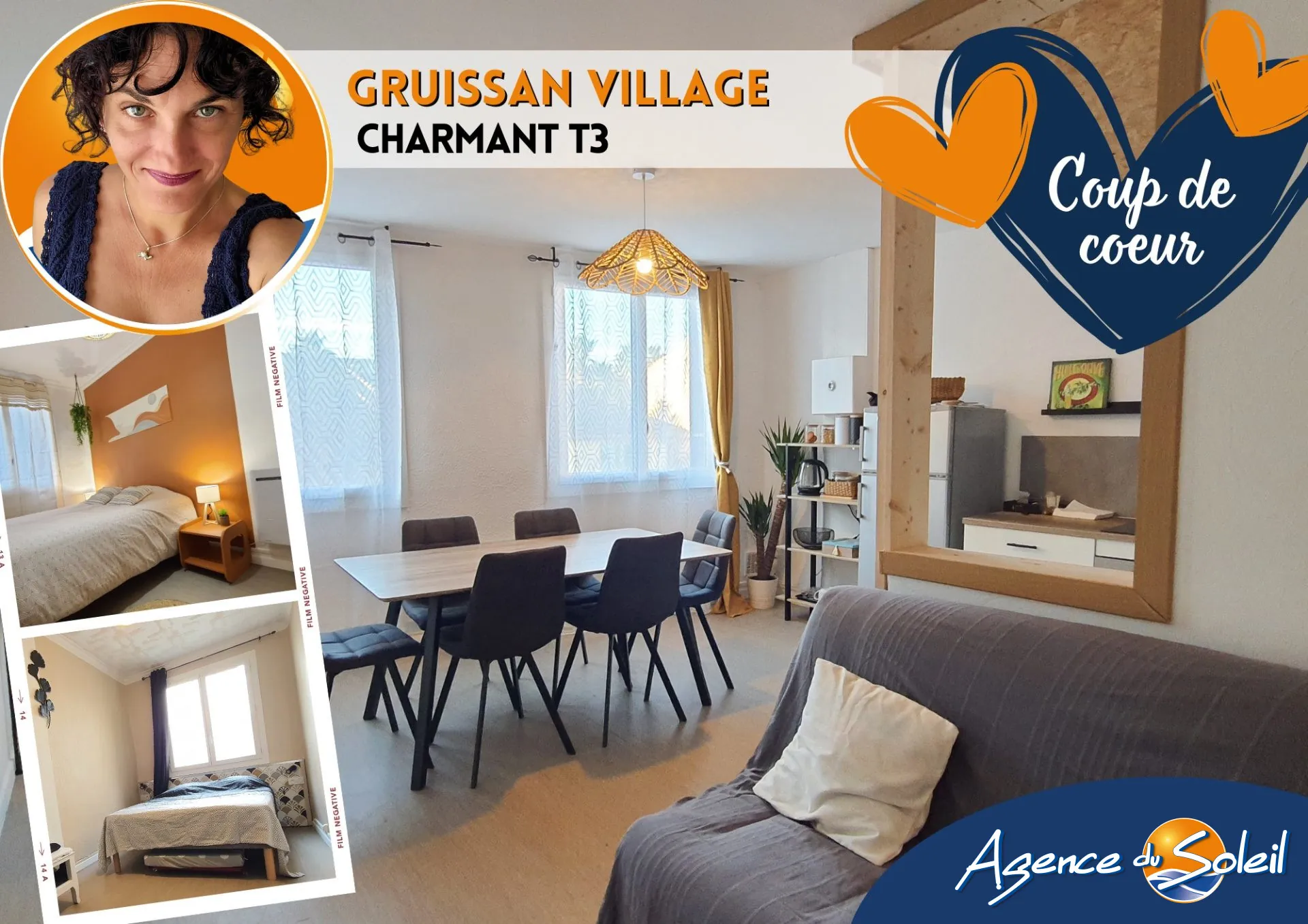 Appartement 3 pièces lumineux au cœur de Gruissan, proche commerces