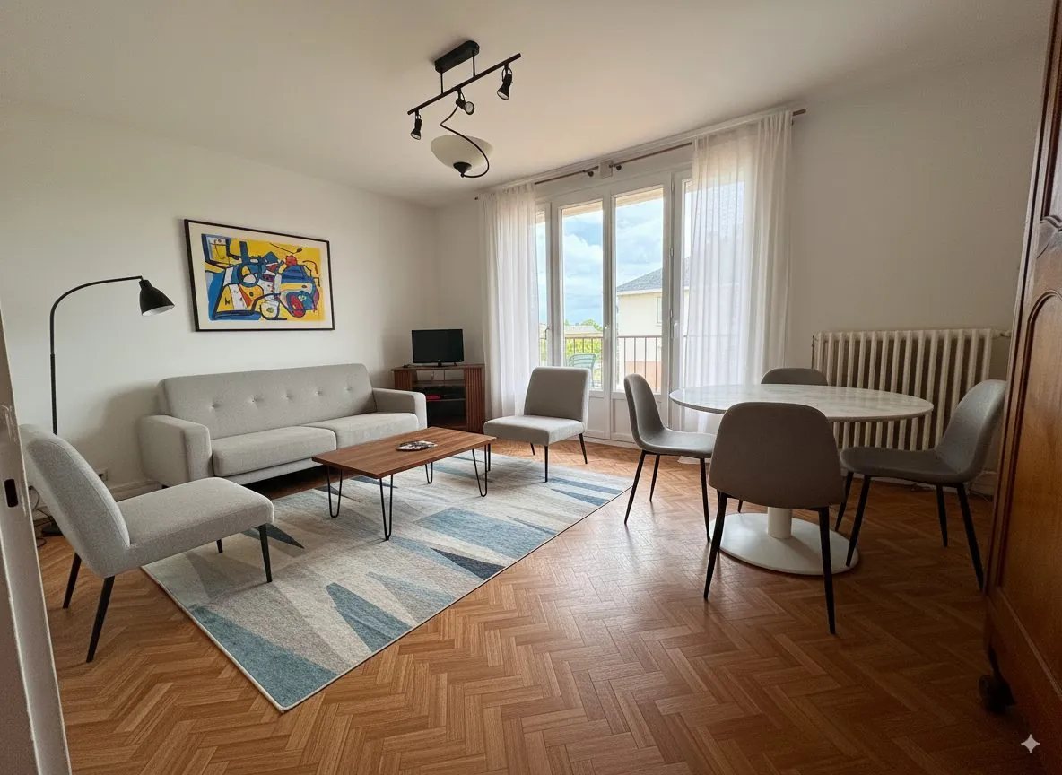 Appartement 3 pièces rénové avec balcon et garage à Saumur