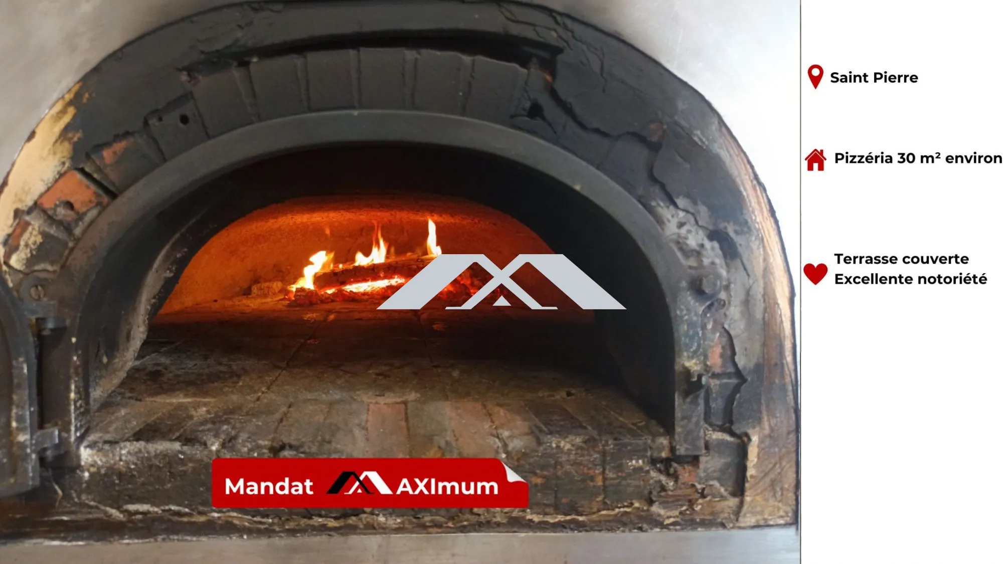 Pizzeria au feu de bois à Saint Pierre – Emplacement stratégique et croissance assurée