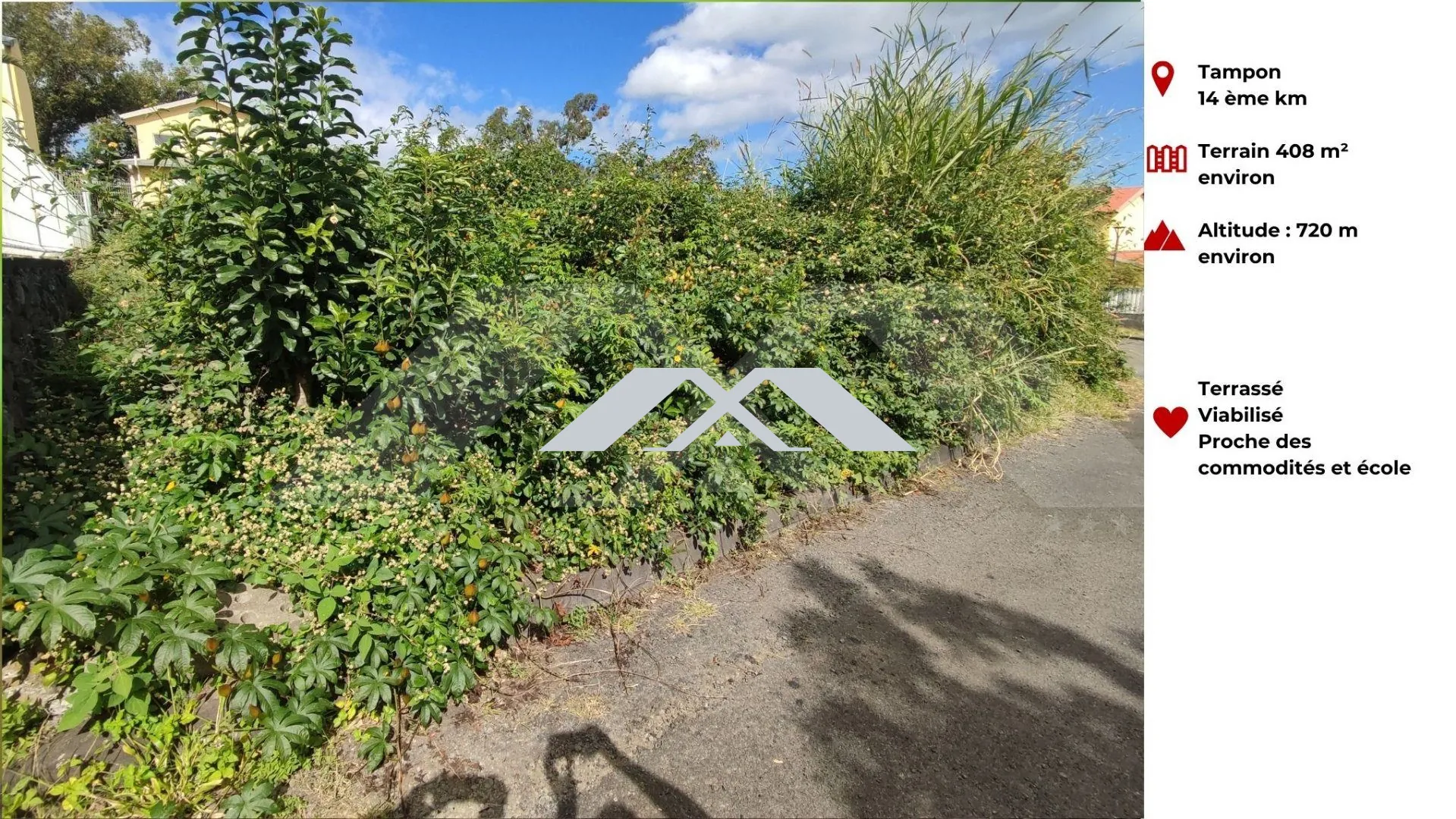 Terrain constructible de 400 m² à Le Tampon en zone UB