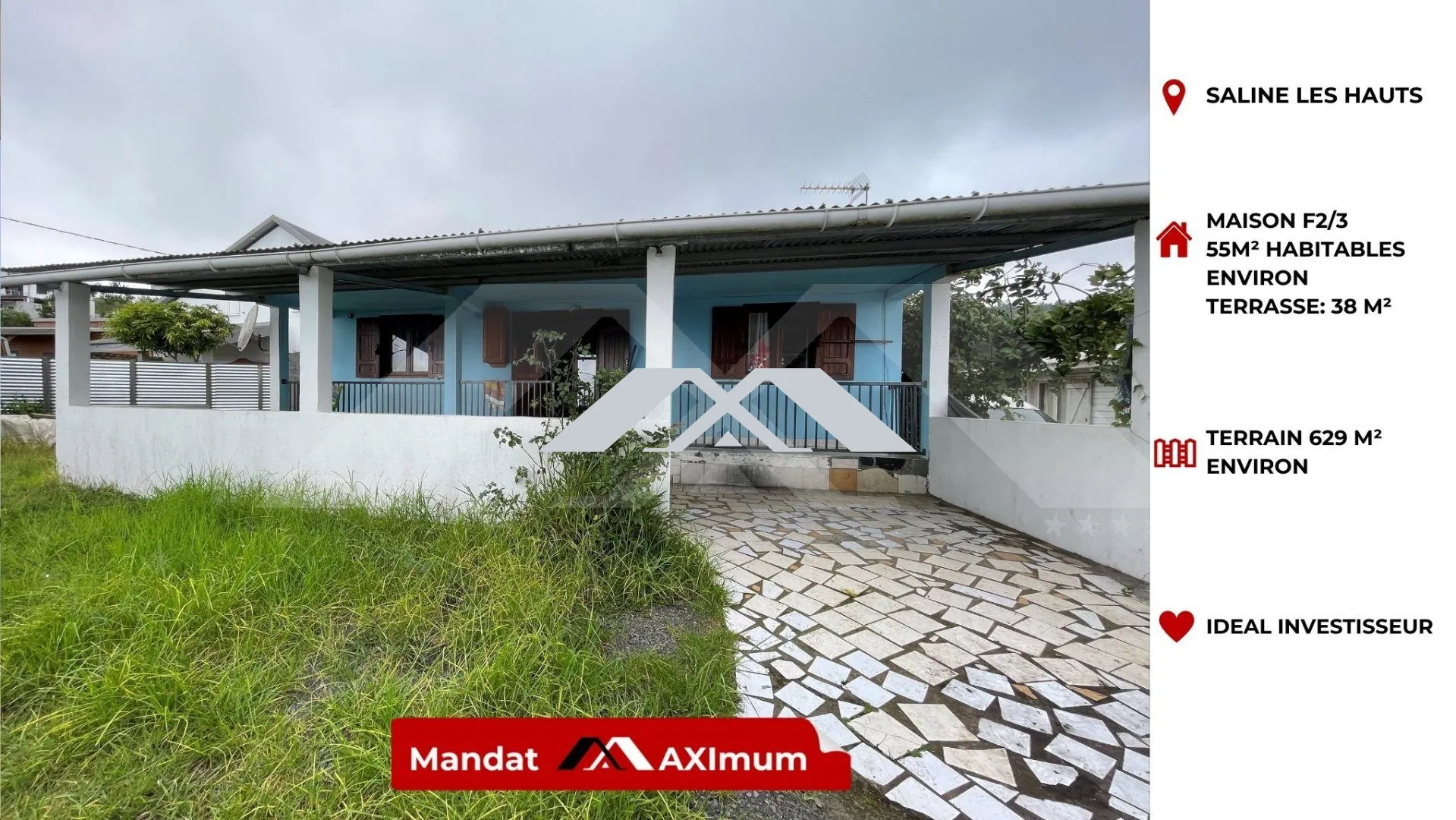 Maison T2/3 avec terrasse à La Saline les Hauts - Opportunité d'investissement