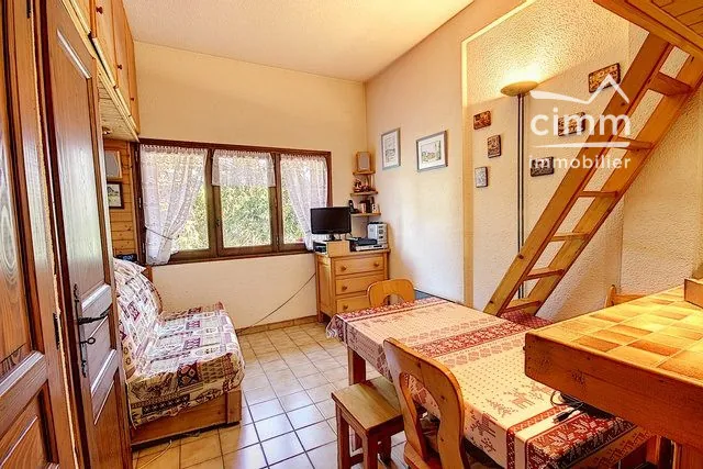 Studio mezzanine à Megève Rochebrune – Emplacement skis aux pieds