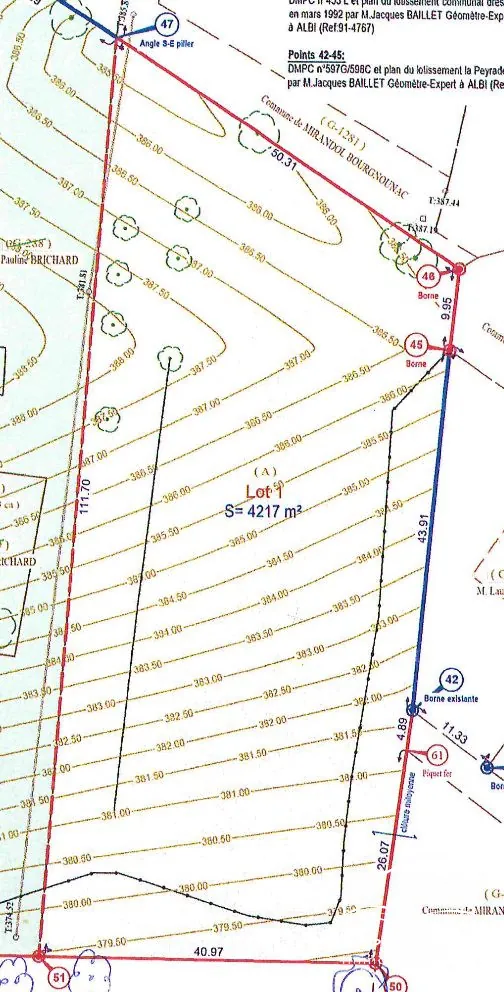 Terrain constructible de 4217 m² à Mirandol-Bourgnounac avec vue panoramique